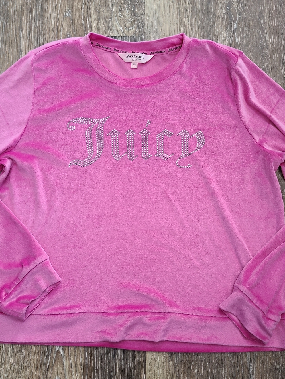 Juicy Couture Y2K Velour Pullover Top Womens Size XL